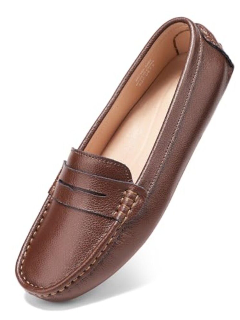 Women's Penny Loafers Soft Leather Anti-Slip Mocc Comfort Boat Shoes